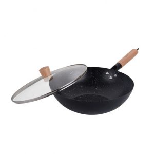 Woka panna ar vāku, melns marmors, Ø30 cm × augstums apm. 9 cm, KH 1984, Kinghoff