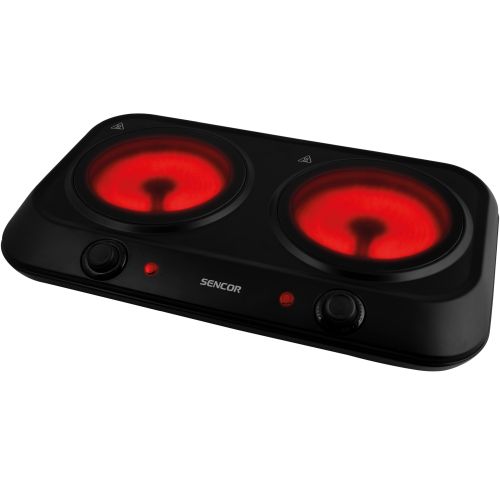 41009867 Sencor SCP 2263BK Infrasarkanā keramikas galda plītiņa ar 2 sildelementiem 2400W