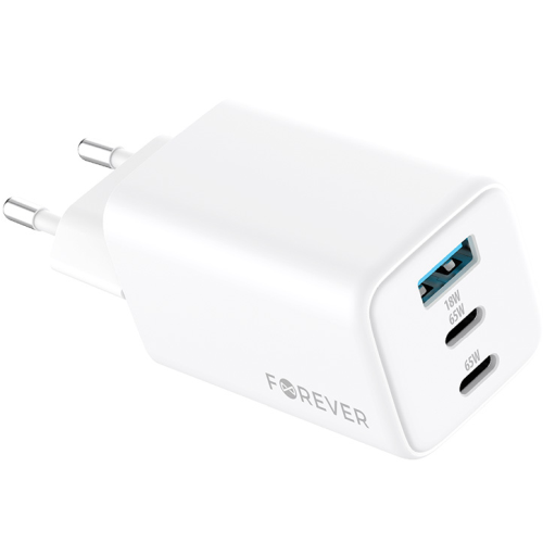 439686_oryg Forever TC-08-65ACC Mobilo telefonu lādētājs 2xType C + USB 65W