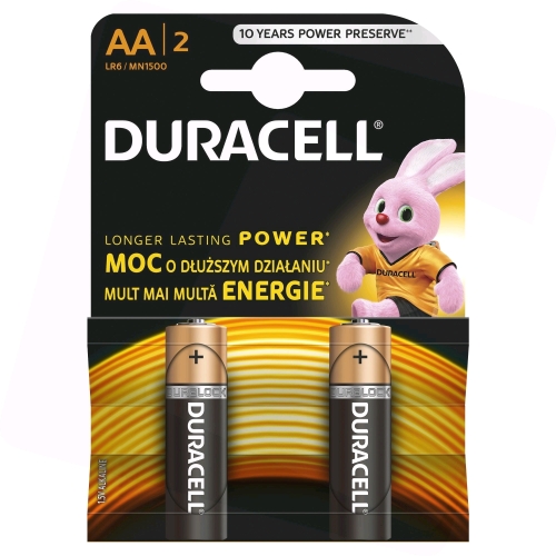 Duracell-Basics-MN1500-2 Duracell MN 1500 Basic AA (LR6) Blistera iepakojumā 2gb.
