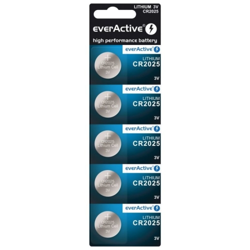 Everactive-CR2025 everActive CR2025-5BB Blistera iepakojumā 5gb.