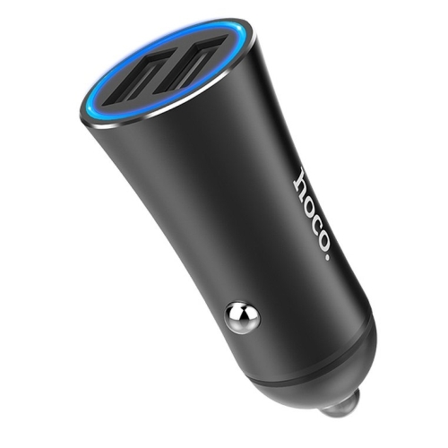 Hoco-Z30-Black HOCO Z30 USB AUTOMAŠĪNAS LĀDĒTĀJS 12/24V 2.4A MELNA