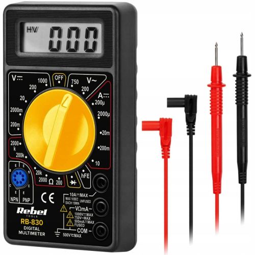 REBEL-RB-830-MULTIMETR-MIERNIK-UNIWERSALNY-DIODY-EAN-GTIN-5901890058087 Rebel RB-830 Multimetrs