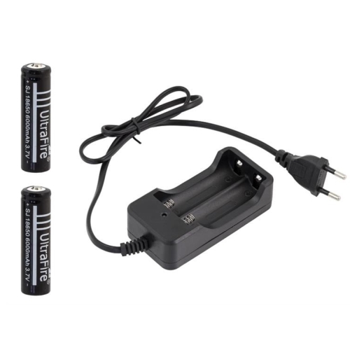Ultrafire-LC5 LC5 lādētāju komplekts ar 2 akumulatoriem 18650 6000mAh.