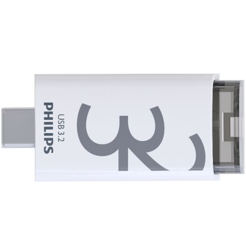 fm32fd175b_01 PHILIPS USB-C 3.2 Gen 1 Flash Drive Click Shadow Grey 32GB