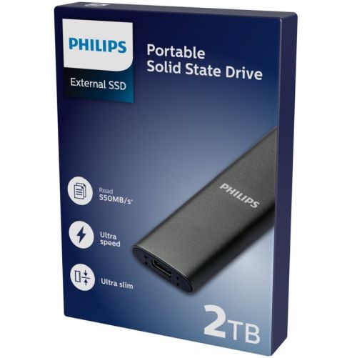gffg Philips External SSD 2TB Ultra speed Space grey