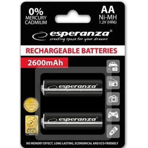 i-esperanza-ni-mh-aa-2600mah-2-szt-eza105 Esperanza EZA105 PRECHARGED HR6 2600MAH ALWAYS READY BLISTERA IEPAKOJUMĀ 2GB.