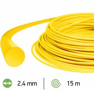 Trimmera aukla 2.4mm /15m dzeltena apaļā