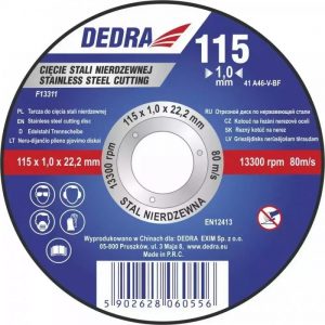 115x1,5x22,2 nerusejoša terauda (Inox) griešana (F13312)