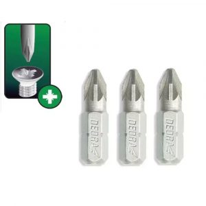 Skruvgriežu uzgali Pozidirv PZ2x25mm, 3gab. blisteris (18A01PZ20-03)