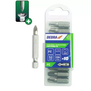 Skruvgriežu uzgali Pozidriv PZ2x50mm, 10gab. plast. karba (18A05PZ21-10)