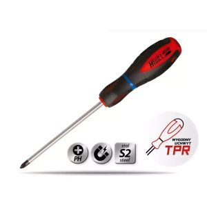 Krustveida skruvgriezis Phillips PH2x38mm,teraudsS2,3-materialu rokturis (17W014)
