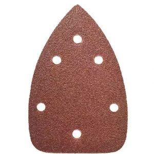 Trijsturveida slippapira paliktni ar caurumiem, 5 gab., gradacija 40#, mikroaku stiprinajums (Velcro), 140 x 140 x 80 mm (DED79410)