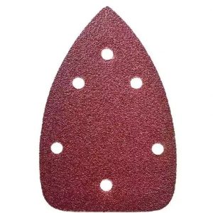 Trijsturveida slippapira paliktni ar caurumiem, 5 gab., gradacija 60#, mikroaku stiprinajums (Velcro), 140 x 140 x 80 mm (DED79411)