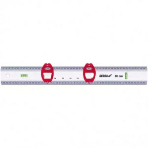 Aluminija lineals, 50 cm, 2 indikatori, markieri (ML2051)