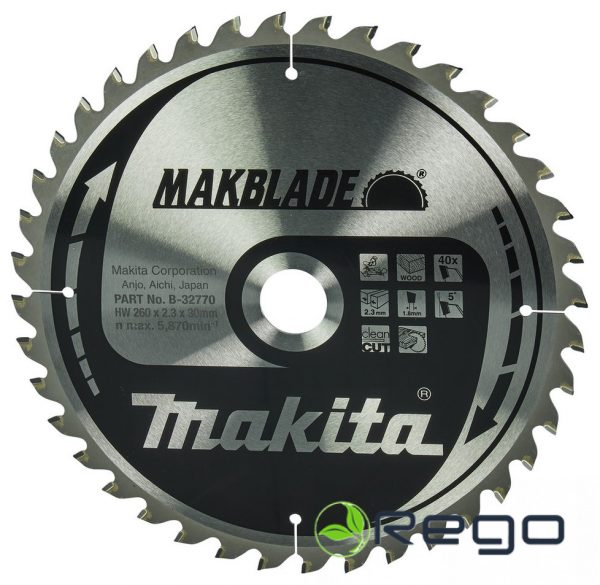 B-08981.jpg Makita Zāģripa 260x30x2,3mm 40Z 5° LS/LH/LF MAKBLADE (B-32770)