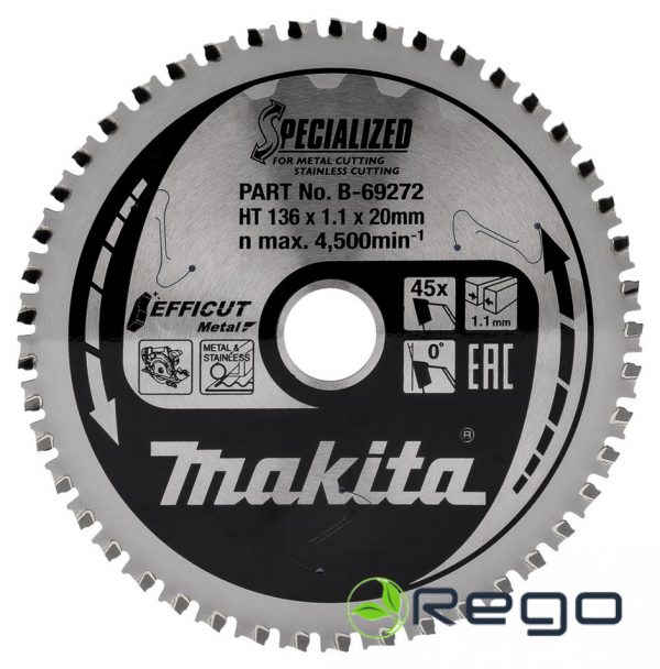 Makita Zāģripa EFFICUT METAL 150X1.1X20mm 0° T33 T.C.T. (B-69288)
