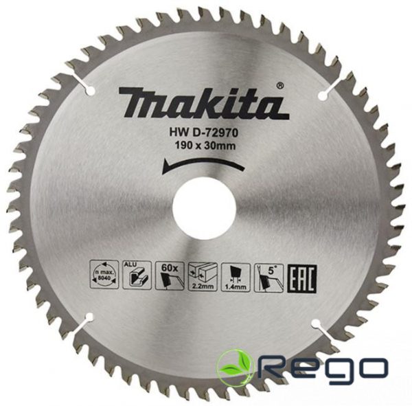 D-72970.jpg Makita Zāģripa alumīnijam 190x2.2x30mm 5° T60 T.C.T. (D-72970)