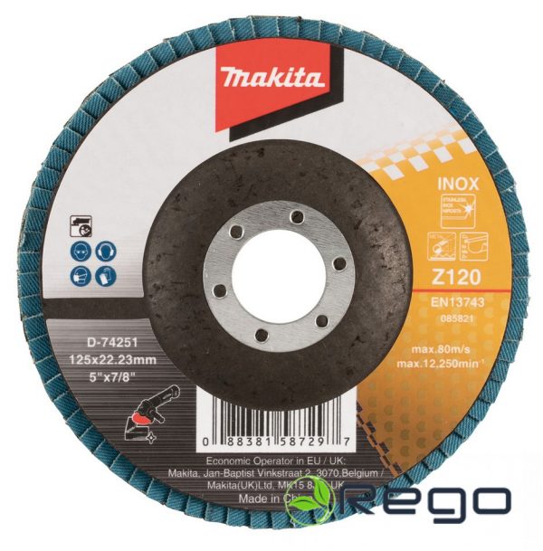 D-74251.jpg Makita Lameļu slīpdisks 125X22.3MM Z120 (D-74251)