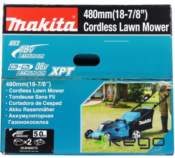 DLM480CT2-4.jpg Makita DLM480CT2 Akumulatora zāles pļāvējs 48CM, 18V 2x5,0Ah