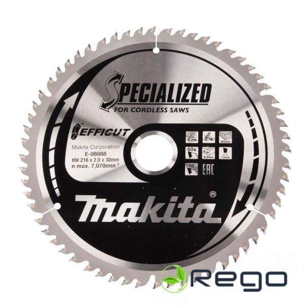E-08888.jpg Makita Zāģripa 216X30X2,0mm 10° T-60 T.C.T. (E-08888)