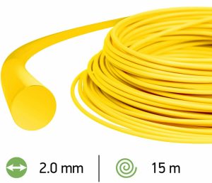 Trimmera aukla 2.0mm /15m dzeltena apaļā