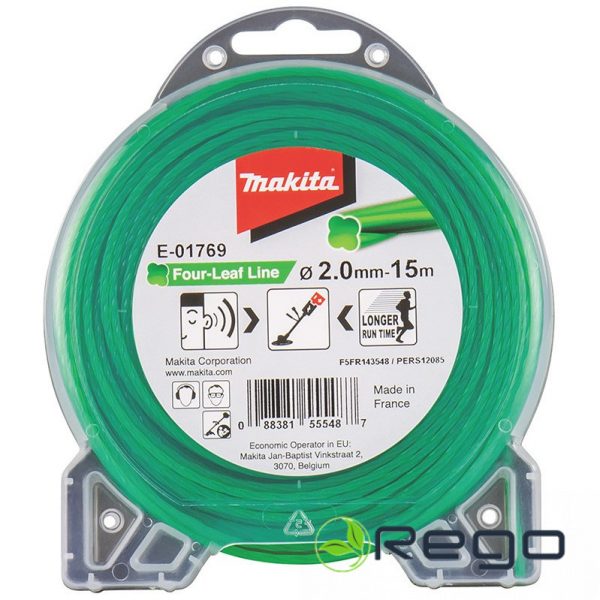 Makita trimmeraukla 2.0mm/15m zaļa (E-01769)
