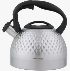 Tējkanna ar svilpi, 3l, tērauda krāsa. Klausberg, KB 7642