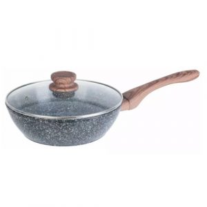Wok panna ar vāku, alumīnija, pelēka marmora Ø24cm Kinghoff KH 1583