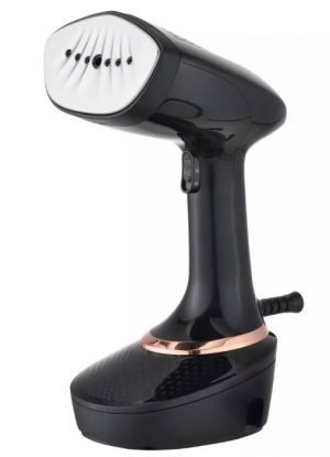 Tvaika gludeklis, melns ar sudraba nerūsējošā tērauda paneli, 1500W Klausberg KB 7777