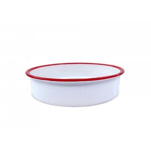 Apaļa emaljēta cepamforma Oliver Voltz 5V1222KR38, 38×6,0 cm, balta