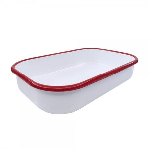 Taisnstūra emaljēta cepamforma Oliver Voltz 5V1222KS41, 41×27×7,5 cm, balta