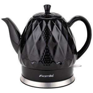 Keramikas elektriskā tējkanna 1,5 L (melna), 1200 W, 1728, Kamille
