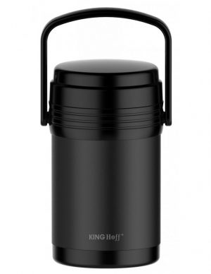 Pārtikas termoss, tērauds, melns 1,5L Kinghoff, KH 1396