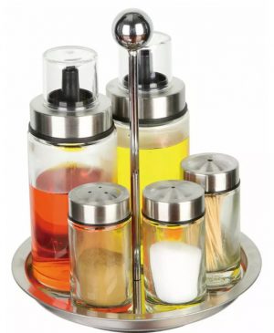 Komplekts garšvielām, 6 elementi, stikls-tērauds Kinghoff KH 1648