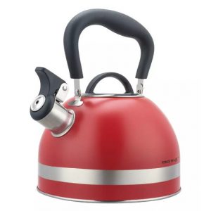 Tējkanna ar svilpi, 1,8L, nerūsējošais tērauds, sarkans, KINGHoff, KH 1853