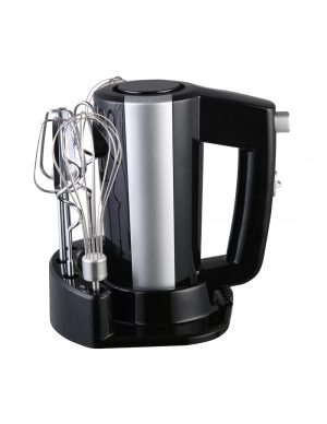 Mikseris Rosberg R51110KB, 300W, 5 ātrumi, Ar statīvu un piederumiem, Melns/sudrabains