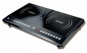 Dubultā indukcijas plīts Rosberg R51445JD, 2000W+2000W, kristāla plāksnes, melna