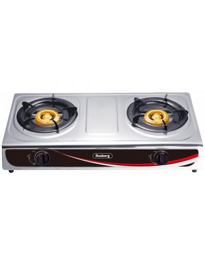 Dubultā gāzes plīts Rosberg R51454AD, 30 mbar, Nerūsējošā tērauda, Čuguna degļi