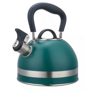 Tējkanna ar svilpi, 1,8 l, nerūsējošais tērauds, zaļa, KINGHoff, KH 1855