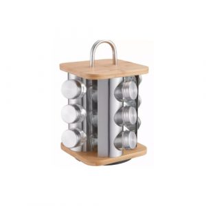 Garšvielu burciņu komplekts, tērauds, stikls un bambuss, 13 daļas, Klausberg  KB 7554