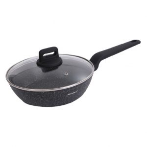 Cepšanas panna ar vāku, melns marmors, Ø24x6,5CM Klausberg, KB 7666