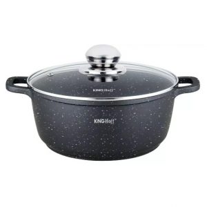 Katls ar marmora pārklājumu, Ø20x8 cm 2,3 l melns Kinghoff, KH 1593