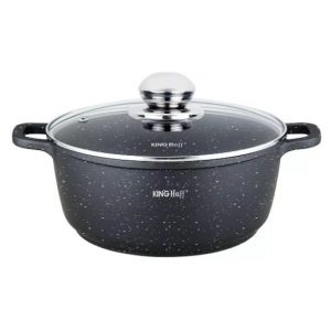 Katls ar marmora pārklājumu, Ø24x11,5 cm, 4,5L, melns Kinghoff, KH 1595