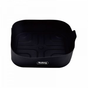 Silikona ieliktnis AirFryer Rosberg R51980SS, 20,5x20,5x5,5cm, melns