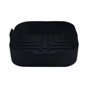 Silikona ieliktnis AirFryer Rosberg R51980SS, 20,5x20,5x5,5cm, melns