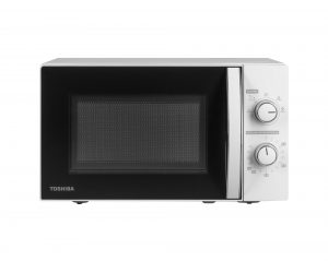 Mikroviļņu krāsns Toshiba MW MM20PWH, 20 L, ar mehānisko vadību, 800 W jaudu