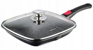 Panna ar marmora pārklājumu, melna, 28x28x4,5cm Kinghoff KH 1511