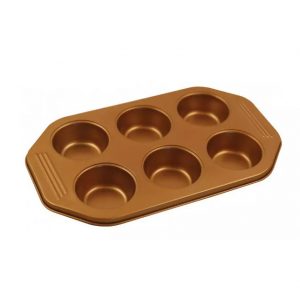 6 keksu paplāte - zelta krāsā. ar nelīpošu pārklājumu, 31x18,5x3cm