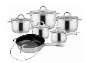 Nerūsējošā tērauda katlu komplekts Kinghoff , 12 priešmeti , KH 4457